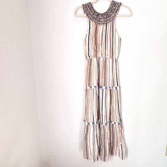 THML Boho Halter Tiered Neutral Maxi Dress Size XS-Small no wear C71 - Picture 1 of 16